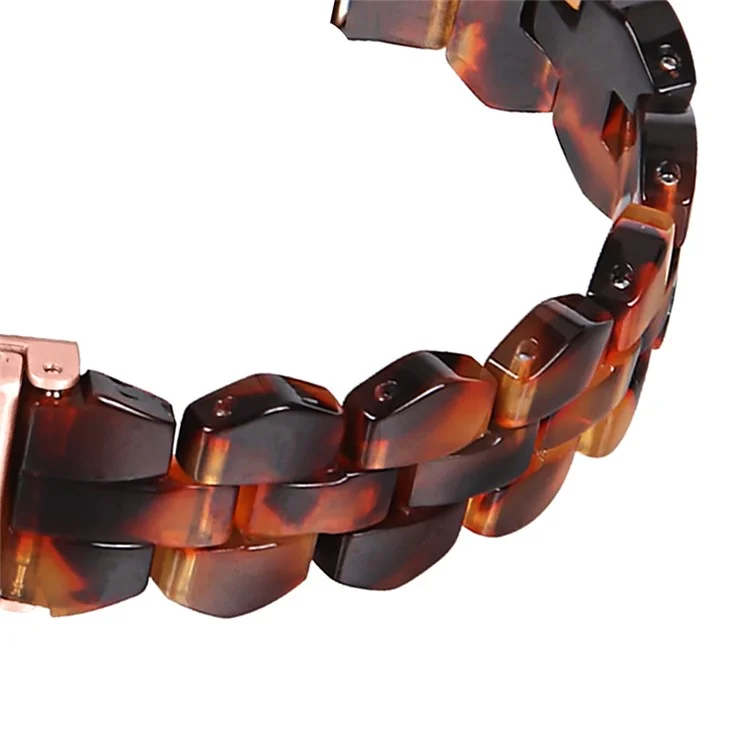 For Apple Watch Series 10 46mm / Ultra 2 Ultra 49mm /  Series 9 8 7 45mm / 6 5 4 SE (2023) SE (2022) SE 44mm / 3 2 1 42mm, Quick Release Resin Watch Band Polished Watch Strap - Tortoiseshell Color