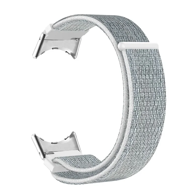 Für Google Pixel Watch Weiches Nylon Sportband Verstellbares Atmungsaktives Geflochtenes Riemenersatz Armband - Weiß / Grau