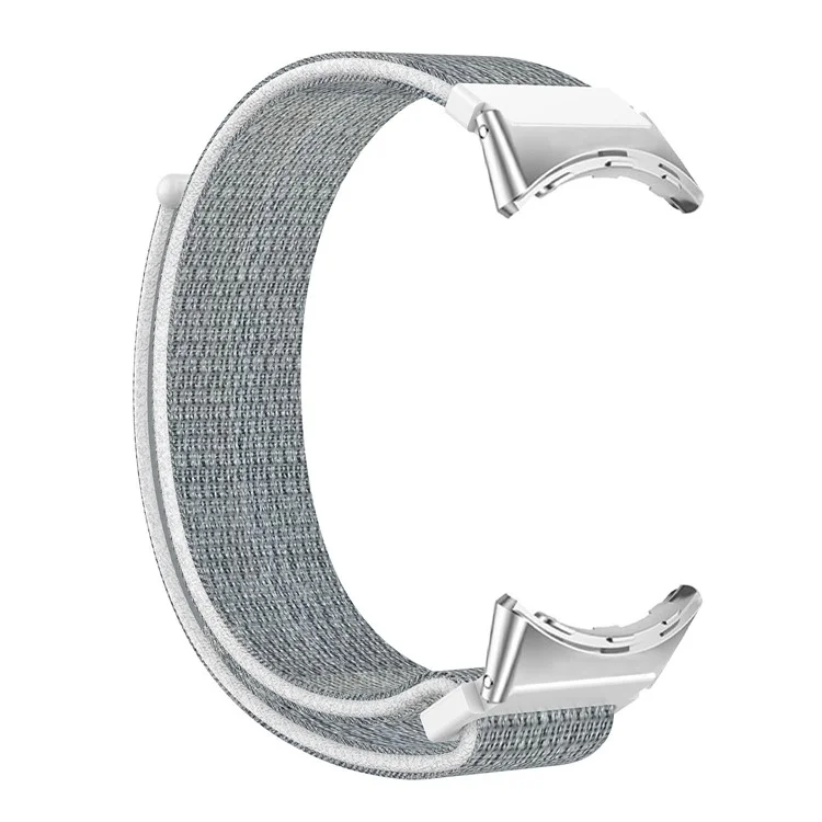 Für Google Pixel Watch Weiches Nylon Sportband Verstellbares Atmungsaktives Geflochtenes Riemenersatz Armband - Weiß / Grau