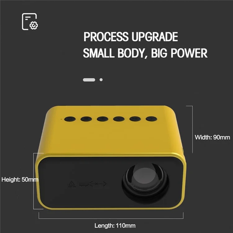 YITAN YT500 24 ANSI Mini Projector Home Theater Projector 100Inch Image Display for Phone, Laptop, Computer - Black / UK Plug