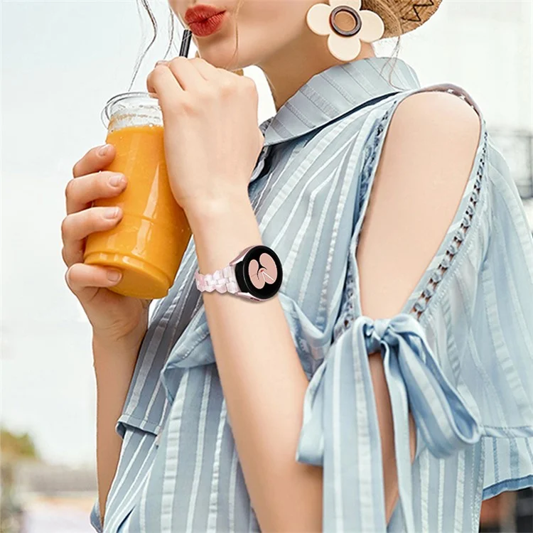 für samsung galaxy watch 5 active 40 mm / 44 mm / sieh dir 5 pro 45mm an / beobachten sie das 42 -mm -harzgurt 20mm armband armband austausch - pinke blume