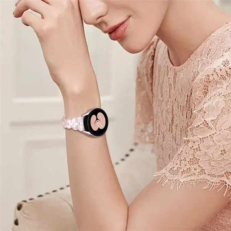 für samsung galaxy watch 5 active 40 mm / 44 mm / sieh dir 5 pro 45mm an / beobachten sie das 42 -mm -harzgurt 20mm armband armband austausch - pinke blume