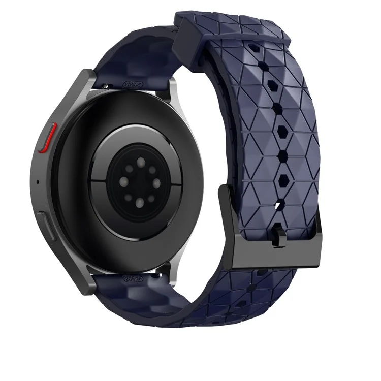 Pulseira de Silicone Padrão de Futebol para Samsung Galaxy Watch 5 40mm / 44mm / Huawei Watch GT 42mm / 46mm - Substituição de Pulseira de Pulso de 20mm - Azul Marinho