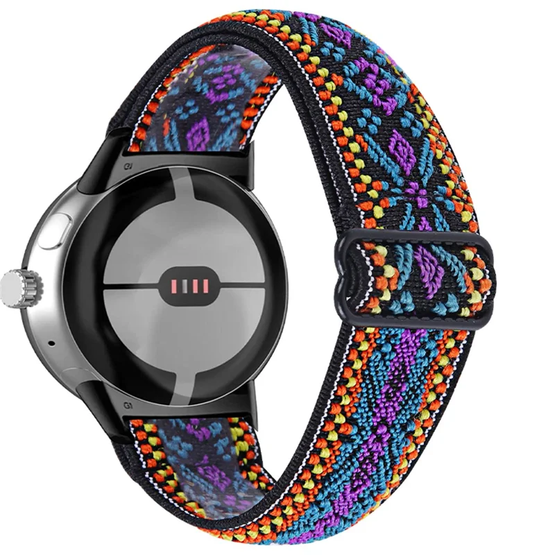 Elastic band for Google Pixel Watch 3 41 mm / Watch 2 / Pixel Watch, braided strap with black connector — style D