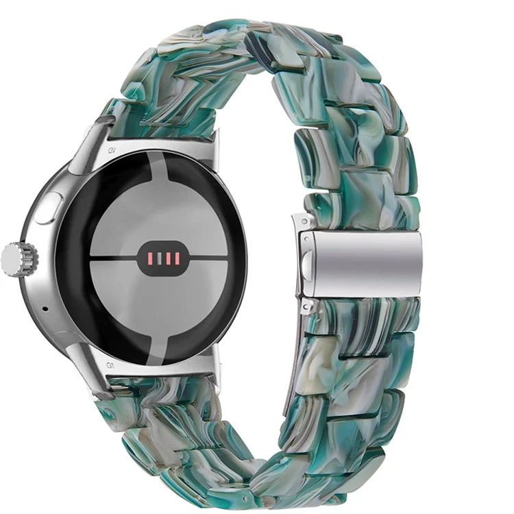 Replacement Watch Band for Google Pixel Watch 2 / Pixel Watch Quick Release Polished Watchband 20mm Resin Watch Strap - Green