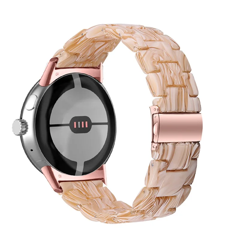 Replacement Watch Band for Google Pixel Watch 3 41mm / Watch 2 / Pixel Watch Quick Release Polished Watchband 20mm Resin Watch Strap - Silk White