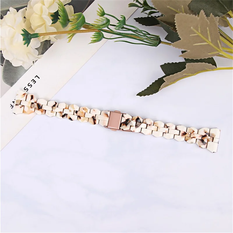 For Google Pixel Watch 3 41mm / Watch 2 / Pixel Watch Rhombus Resin Band Lightweight Wristband Bracelet Strap with Stainless Steel Buckle - Nougat