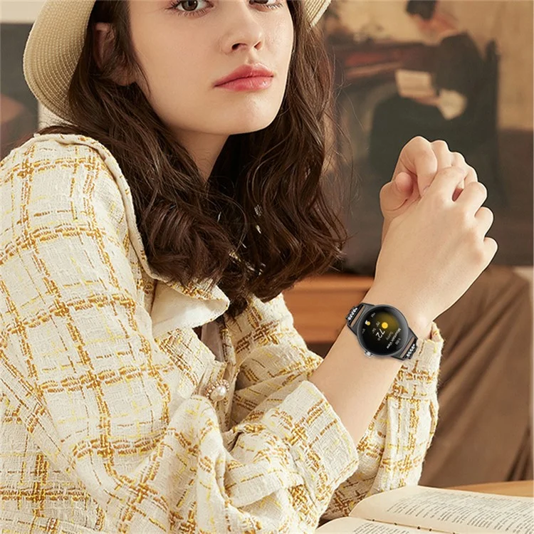 For Google Pixel Watch 2 / Pixel Watch Rhinestone Decor Metal Watch Band Wristband Replacement Strap - Black