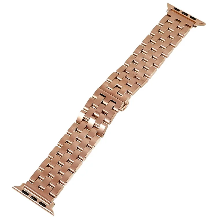 для apple watch series 8 / 7 41 мм / серия 6 / 5 / 4 / se (2022) / se 40 мм / серия 3 / 2 / 1 38 мм 5-чередовый часов. - розовое золото