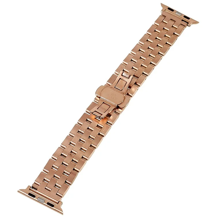 для apple watch series 8 / 7 41 мм / серия 6 / 5 / 4 / se (2022) / se 40 мм / серия 3 / 2 / 1 38 мм 5-чередовый часов. - розовое золото
