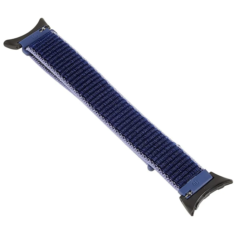 Pour Google Pixel Watch 3 41 mm / Watch 2 / Pixel Watch Breathable Nylon Weave Strap Sport Loop Remplacement Bracelet de Montre avec Connecteur en Métal Noir - Bleu