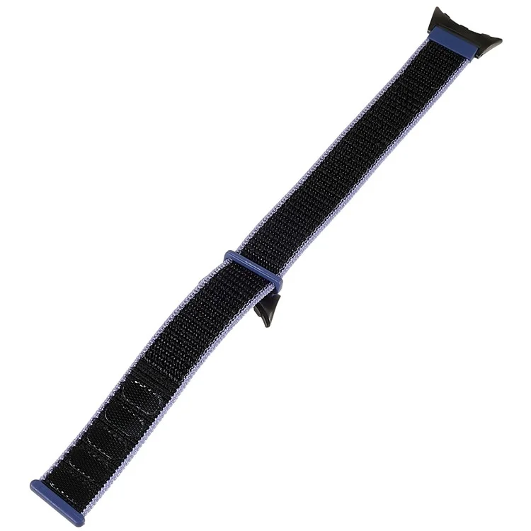 Pour Google Pixel Watch 3 41 mm / Watch 2 / Pixel Watch Breathable Nylon Weave Strap Sport Loop Remplacement Bracelet de Montre avec Connecteur en Métal Noir - Bleu