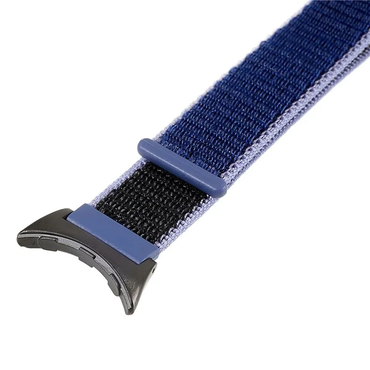 Pour Google Pixel Watch 3 41 mm / Watch 2 / Pixel Watch Breathable Nylon Weave Strap Sport Loop Remplacement Bracelet de Montre avec Connecteur en Métal Noir - Bleu