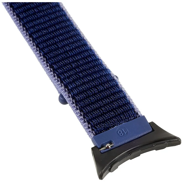 Pour Google Pixel Watch 3 41 mm / Watch 2 / Pixel Watch Breathable Nylon Weave Strap Sport Loop Remplacement Bracelet de Montre avec Connecteur en Métal Noir - Bleu