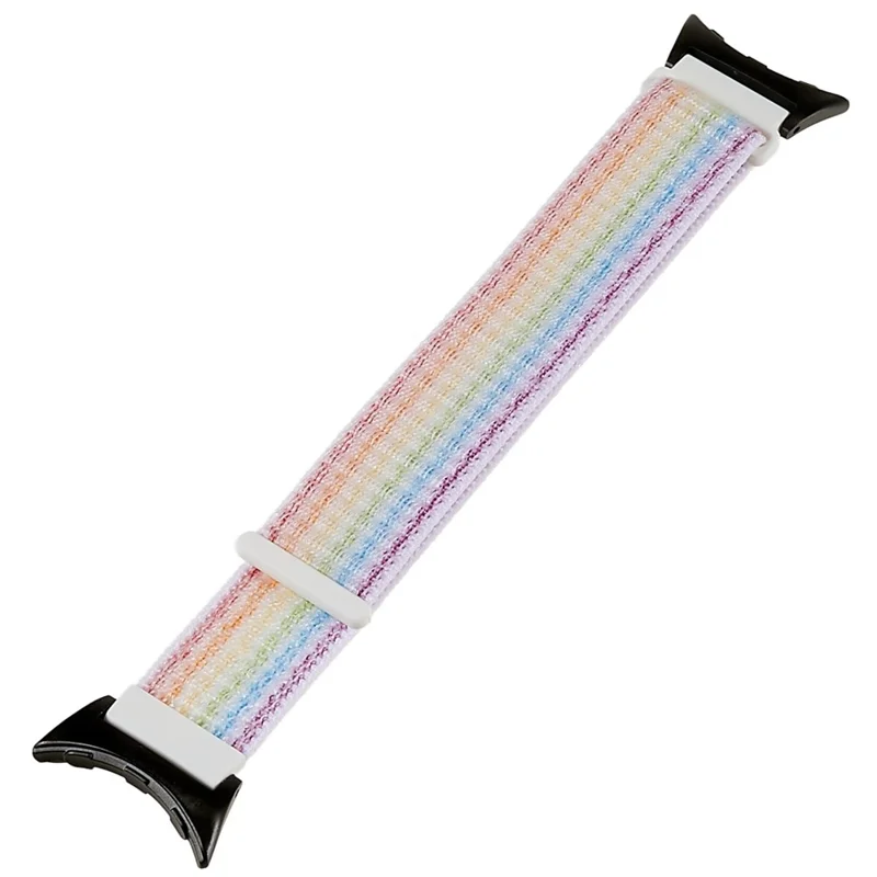 For Google Pixel Watch 3 41mm / Watch 2 / Pixel Watch Breathable Nylon Weave Strap Sport Loop Replacement Watch Band with Black Metal Connector - Multi-Color