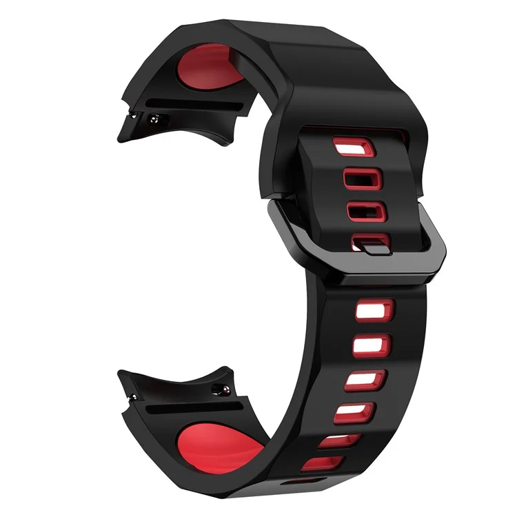 pour samsung galaxy watch 4 40 mm / 44 mm / regarder 4 classiques 42 mm / 46 mm / regarder 5 40 mm / 44 mm / regarder 5 pro 45 mm grain soft silicone watch band bracelet bracelet sports - noir / rouge