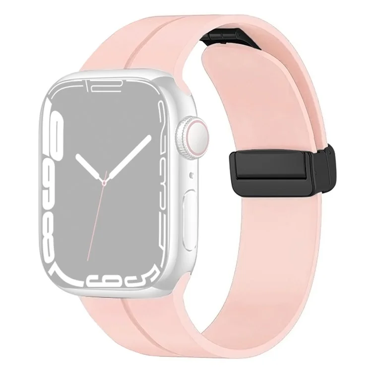 для apple watch series 8 / 7 41 мм / серия 6 / 5 / 4 / se (2022) / se 40 мм / серия 3 / 2 / 1 38-мм силиконовая часовая полоса anti-sweat sport bess с магнитной складной пряжкой - розовый