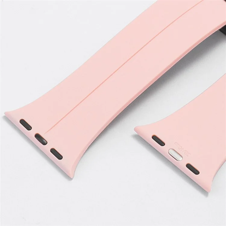 для apple watch series 8 / 7 41 мм / серия 6 / 5 / 4 / se (2022) / se 40 мм / серия 3 / 2 / 1 38-мм силиконовая часовая полоса anti-sweat sport bess с магнитной складной пряжкой - розовый