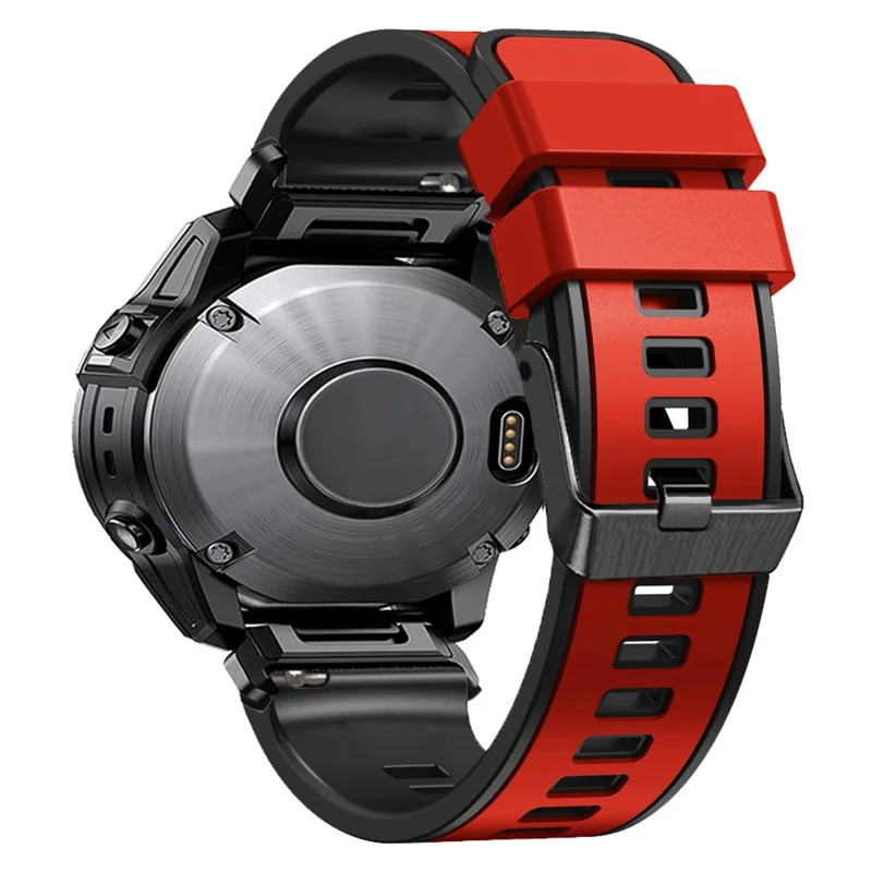 Per Garmin Descent G1 / Orologio Instinct 2 Sostituzione del cinturino dell'orologio Rilascio rapido Cinturino per orologio in silicone bicolore - Rosso / Nero