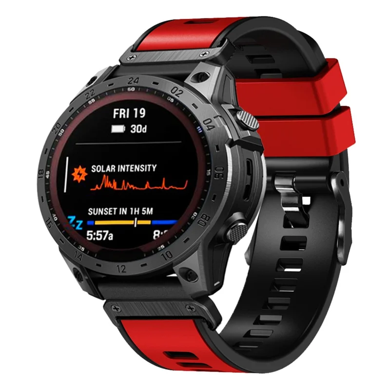Per Garmin Descent G1 / Orologio Instinct 2 Sostituzione del cinturino dell'orologio Rilascio rapido Cinturino per orologio in silicone bicolore - Rosso / Nero