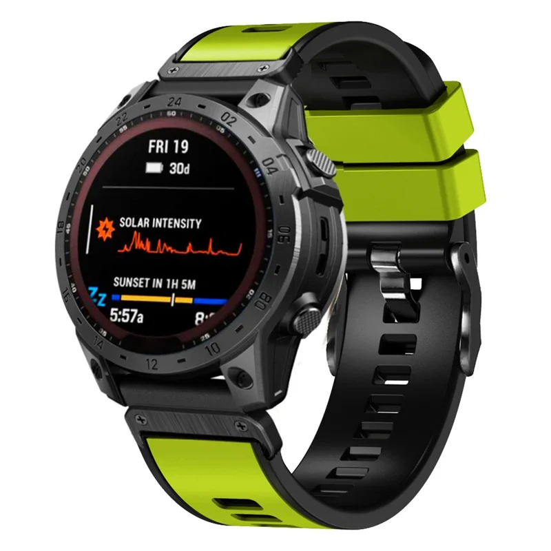 Для замены ремешка Garmin Descent G1 / Instinct 2 Watch - Быстросъемный двухцветный силиконовый ремешок для часов - Lime / Black