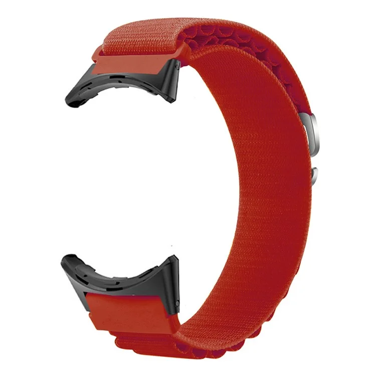 For Google Pixel Watch 3 41mm / Watch 2 / Pixel Watch Nylon Sport Wrist Strap Metal G-Hook Adjustable Watch Band with Black Connector - Brilliant Red