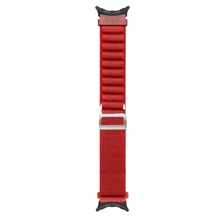 For Google Pixel Watch 3 41mm / Watch 2 / Pixel Watch Nylon Sport Wrist Strap Metal G-Hook Adjustable Watch Band with Black Connector - Brilliant Red