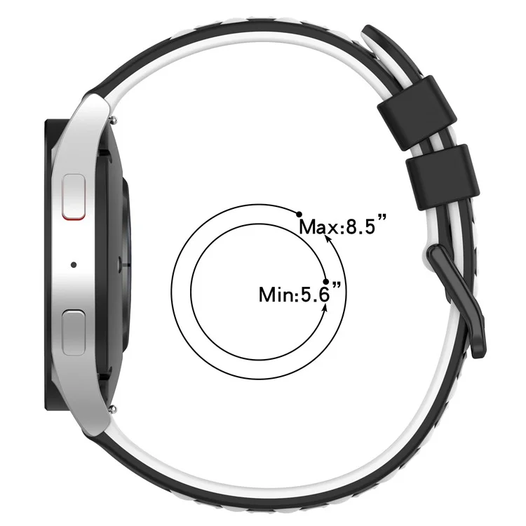 Für Garmin Forerunner 255 / 745 Universal 22 mm Bi-color Weiches Silikon-uhr-band Big Hole Design Watch Armband - Schwarz / Weiß