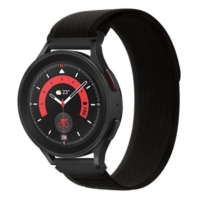 حزام نايلون بديل قابل للتعديل بحجم 22 مم لجهاز Garmin Forerunner 255 / 745، حزام رياضي بحلقة تريل، أسود