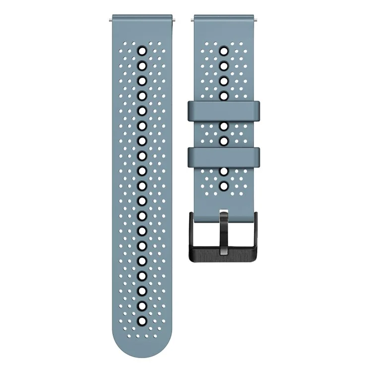 For Garmin Forerunner 255 / 745 Universal 22mm Bi-color Soft Silicone Watch Band Dual Color Watch Strap - Sea Blue / Black