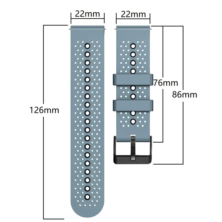 For Garmin Forerunner 255 / 745 Universal 22mm Bi-color Soft Silicone Watch Band Dual Color Watch Strap - Sea Blue / Black
