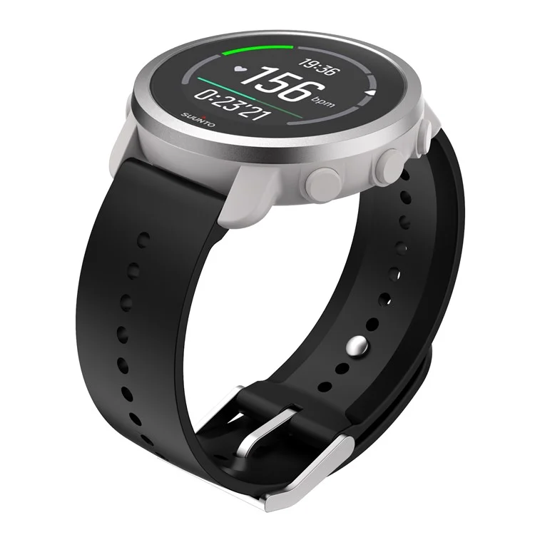 Per Garmin Vivoactive 4 / Garmin Venu 2 Universal 22 mm Sostituzione Della Fascia di Orologio in Silicone Morbido Con Fibbia in Acciaio - Nero