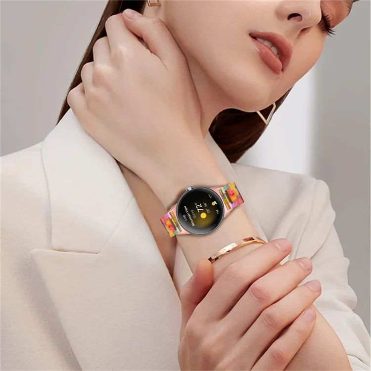 Per Google Pixel Watch 3 41mm / Watch 2 / Pixel Watch D Shape Resin Band Bracciale Fibbia in Acciaio Inossidabile Cinturino di Ricambio - Arcobaleno