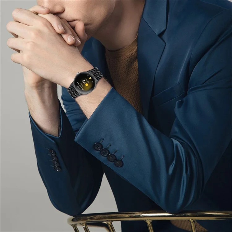 Für Google Pixel Watch 3 41 mm / Watch 2 / Pixel Watch High-End Edelstahl-Ersatz-Armband 5 Perlen Smartwatch-Band - Schwarz