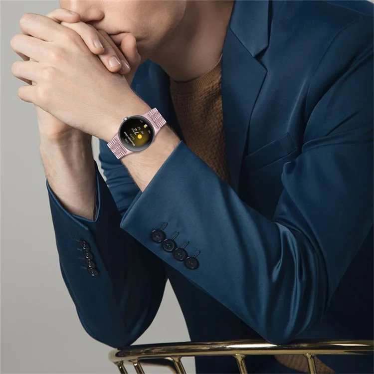 Für Google Pixel Watch 3 41mm / Watch 2 / Pixel Watch 5 Perlen Edelstahl Smartwatch-Armband Stilvoller Ersatz-Armband - Rosa
