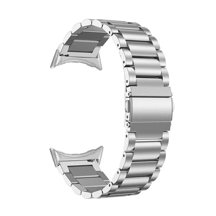 Für Google Pixel Watch 3 41mm / Watch 2 / Pixel Watch Stylish 3 Beads 316 Edelstahl Smart Watch Band Polierte Austausch-Armbanduhr - Silber