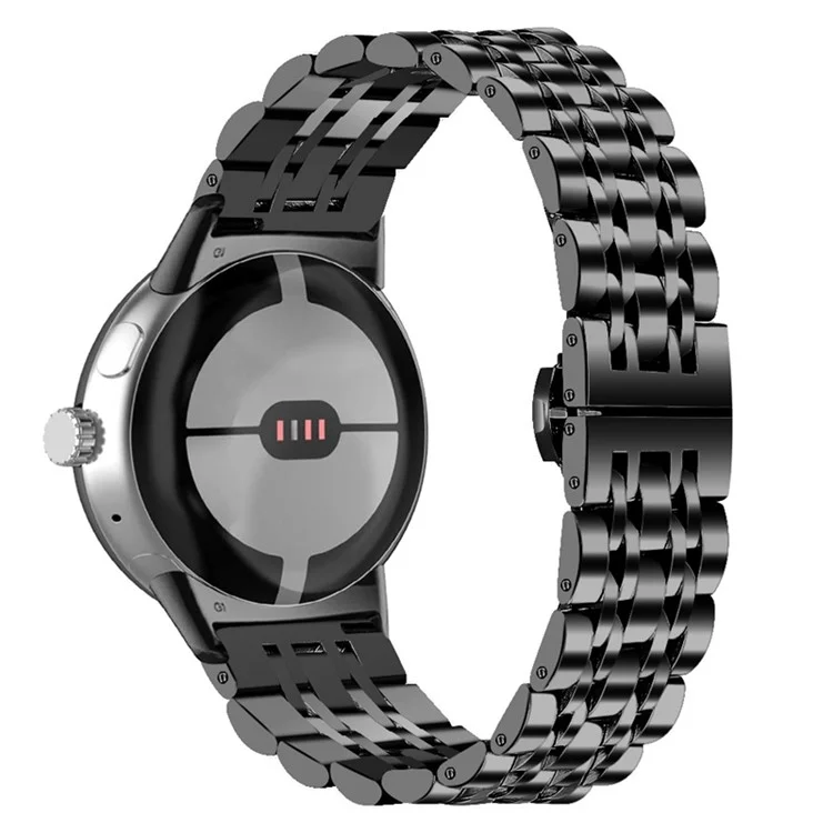 Для Google Pixel Watch 3 41 мм / Watch 2 / Pixel Watch Luxury Stainless Steel 7 Beads Replacement Wrist Band Smart Watch Strap - Черный
