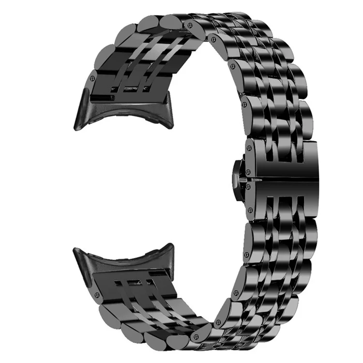 Для Google Pixel Watch 3 41 мм / Watch 2 / Pixel Watch Luxury Stainless Steel 7 Beads Replacement Wrist Band Smart Watch Strap - Черный