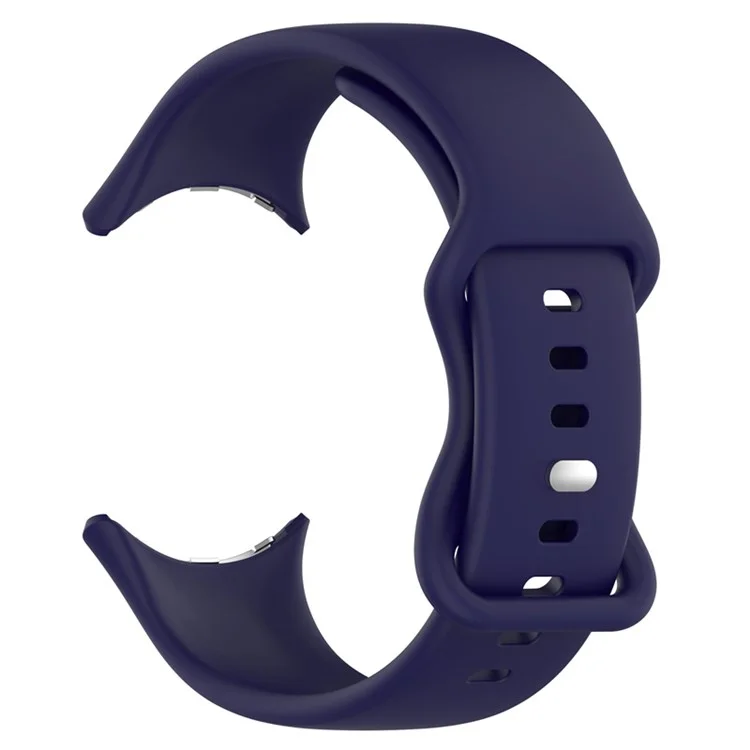 For Google Pixel Watch 3 41mm / Watch 2 / Pixel Watch Silicone Watch Band Bracelet Replacement Wristband Smart Watch Strap - Dark Blue