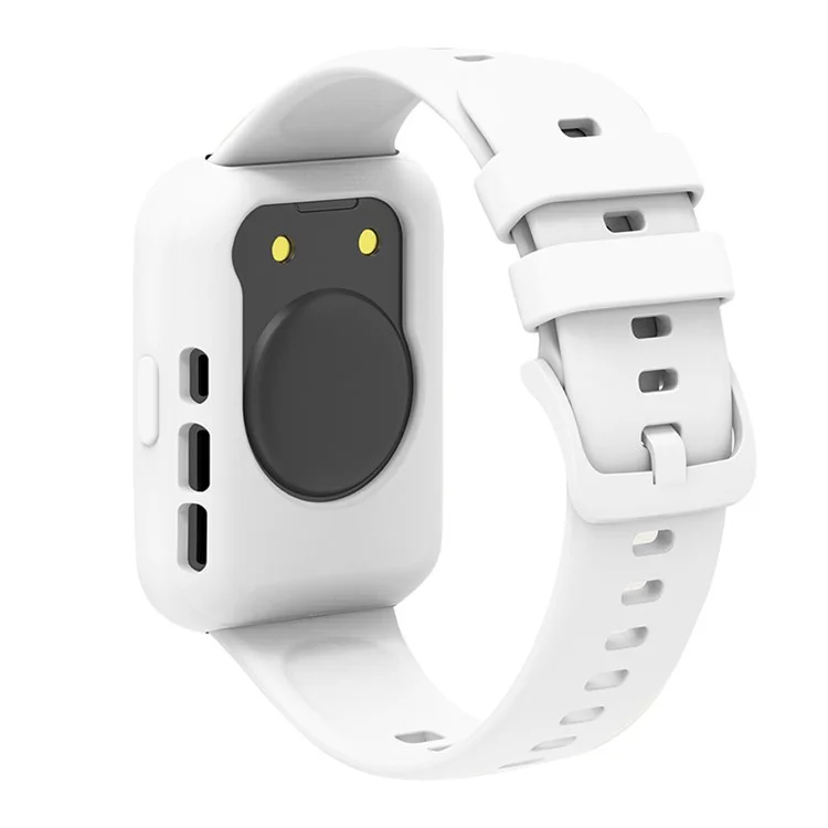 Per Huawei Watch Fit 2 Cinturino in silicone morbido sostitutivo Sport con telaio protettivo - Bianco