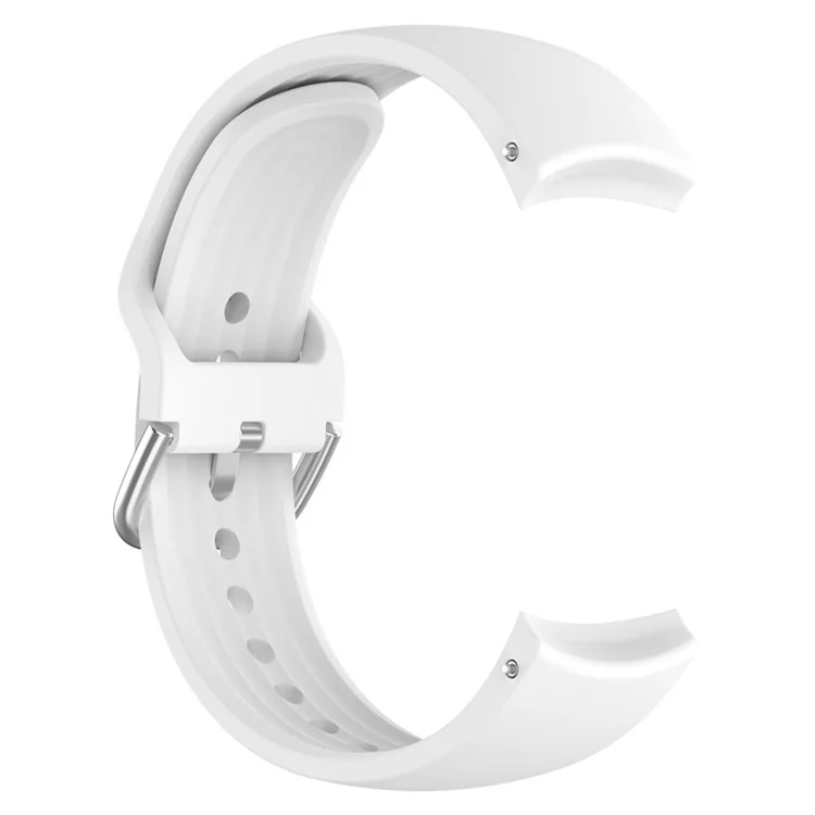 22mm Arc-shaped Watchband for Xiaomi Watch S2  /  S1  /  S1 Pro, Adjustable Silicone Wrist Strap with Metal Buckle - White