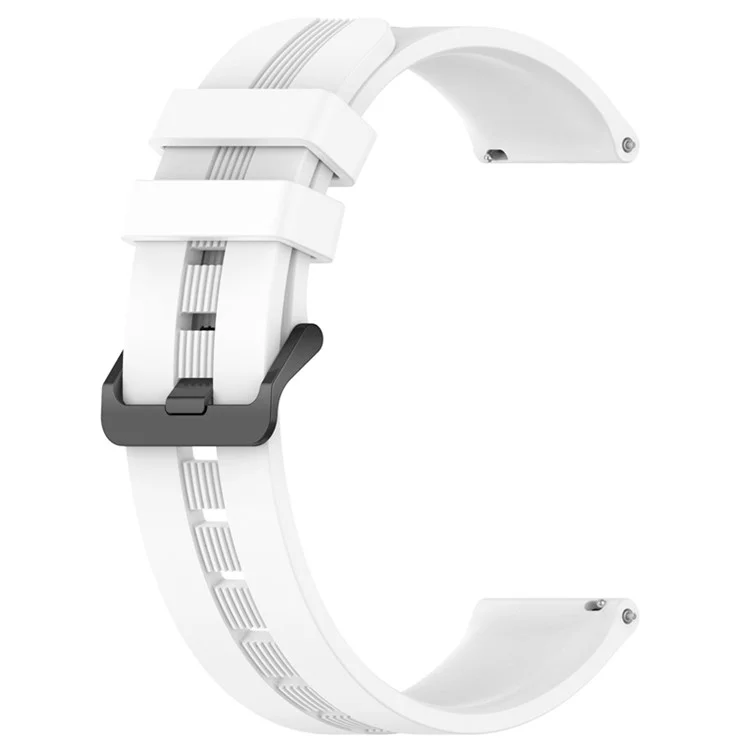 20mm Textured Silicone Smart Watch Bands for Huawei Watch GT3 / Watch GT, Sport Style Replaced Wrist Strap Watchband - White