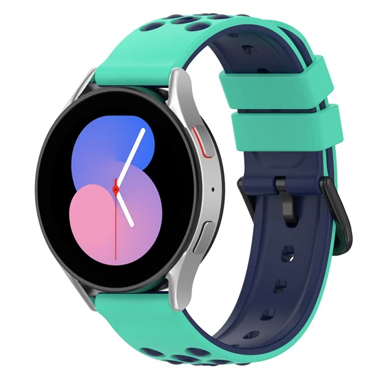 22mm Smart Watch Bands for Huawei Watch Buds / GT2 / GT / GT2 Pro / Garmin Vivoactive 4 / Forerunner 255, Dual Color Universal Silicone Watchband - Teal Midnight Blue
