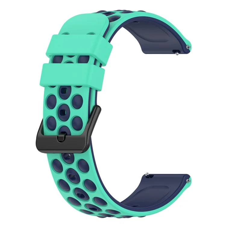 22mm Smart Watch Bands for Huawei Watch Buds / GT2 / GT / GT2 Pro / Garmin Vivoactive 4 / Forerunner 255, Dual Color Universal Silicone Watchband - Teal Midnight Blue