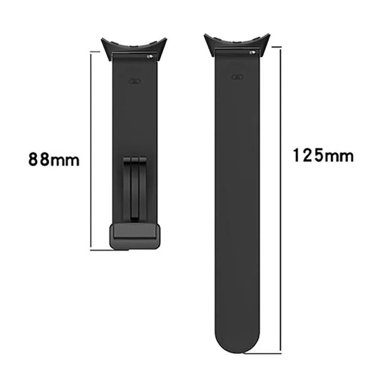 For Google Pixel Watch 2 / Pixel Watch Silicone Sport Band Magnetic Folding Buckle Replacement Watch Strap - Black Buckle / Black
