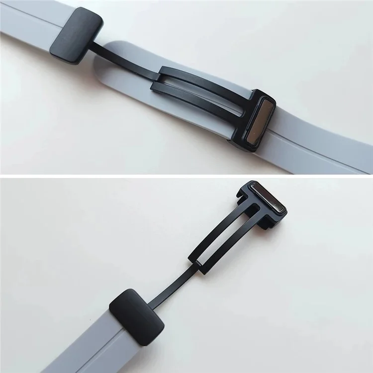 For Google Pixel Watch 2 / Pixel Watch Silicone Sport Band Magnetic Folding Buckle Replacement Watch Strap - Black Buckle / Black