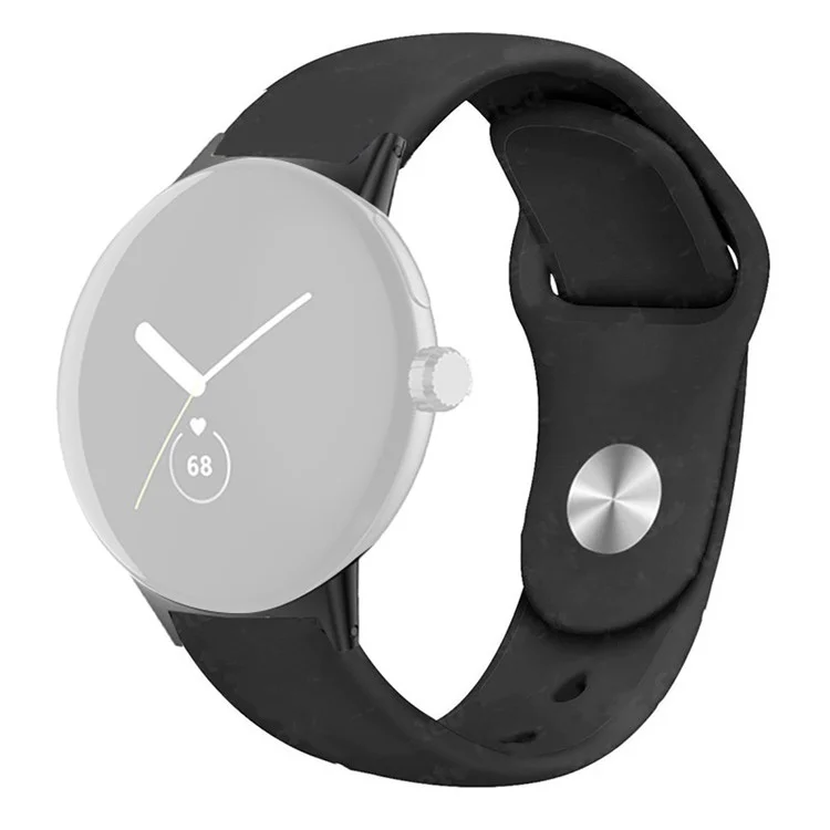 Pour Google Pixel Watch 3 41mm / Watch 2 / Pixel Watch Silicone Sport Watch Band Quick Release Breathable Strap Wristband - Noir