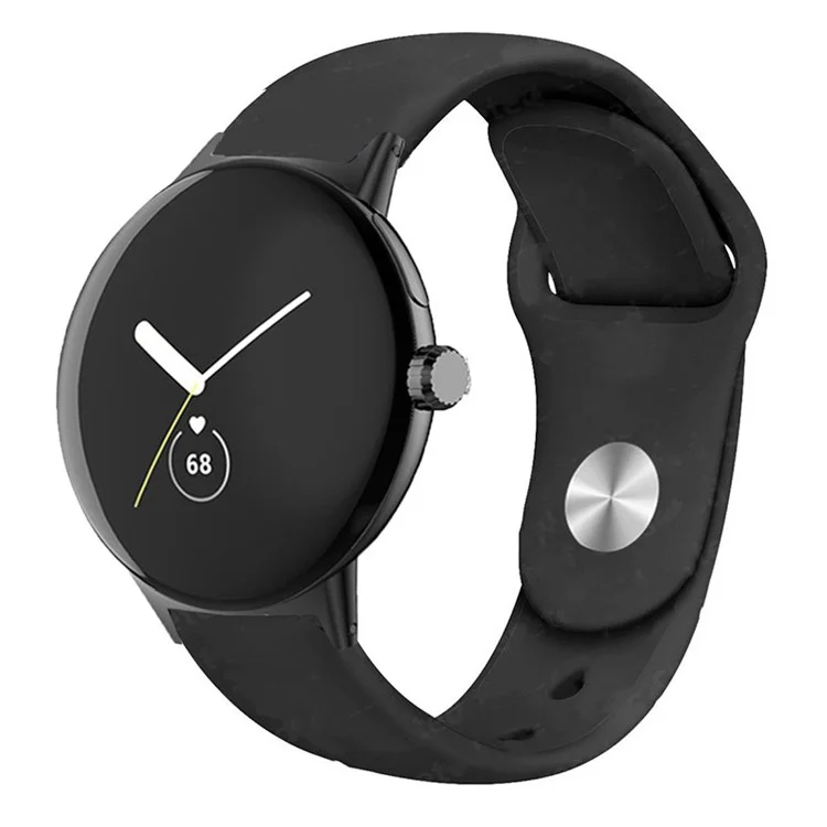 Pour Google Pixel Watch 3 41mm / Watch 2 / Pixel Watch Silicone Sport Watch Band Quick Release Breathable Strap Wristband - Noir