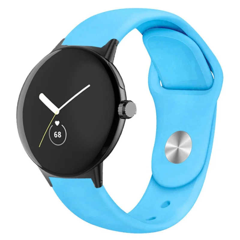 For Google Pixel Watch 3 41mm / Watch 2 / Pixel Watch Silicone Sport Watch Band Quick Release Breathable Strap Wristband - Sky Blue