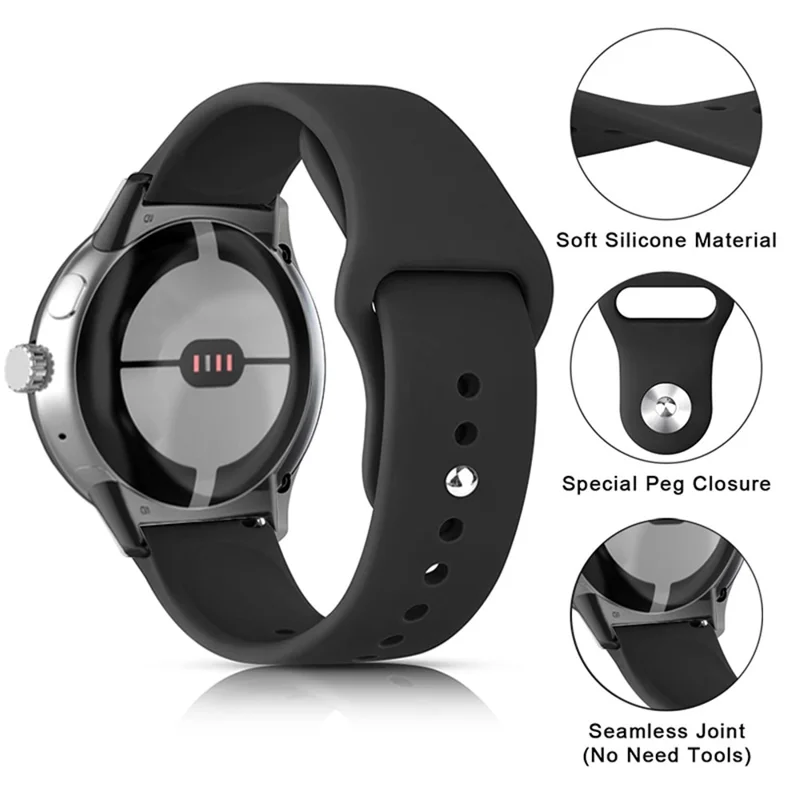 For Google Pixel Watch 3 41mm / Watch 2 / Pixel Watch Silicone Sport Watch Band Quick Release Breathable Strap Wristband - Sky Blue